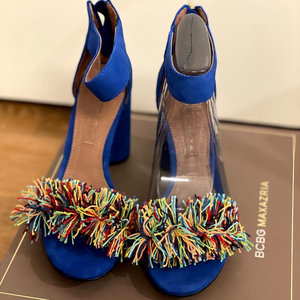 NIB BCBG Blue Frill Heels 7.5